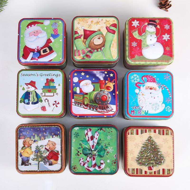 christmas tin canisters