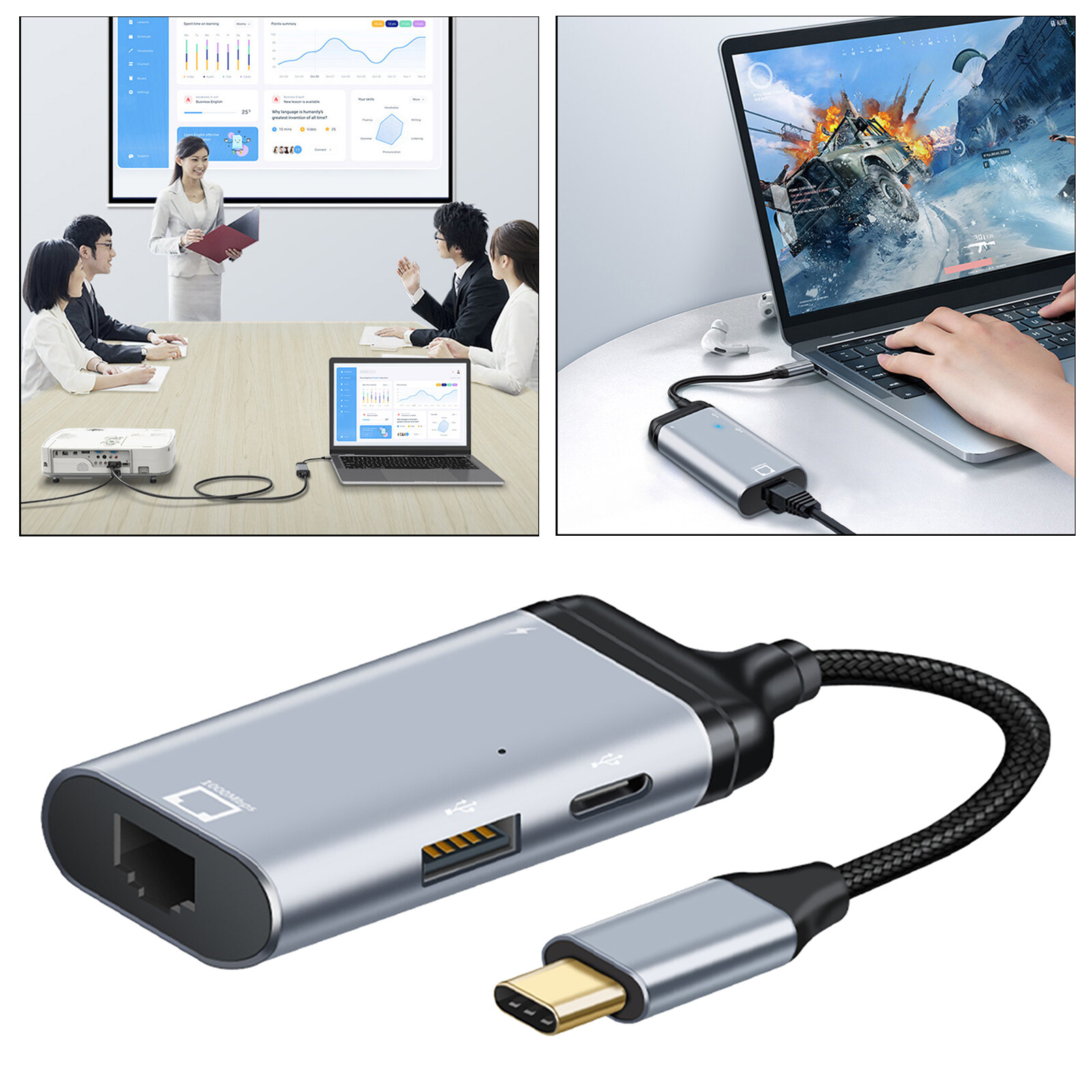 SunniMix USB 2.0ประเภท C To หัวแปลงสัญญาณ HDMI HDMI สำหรับ MacBook Pro HDMI ไปยัง USB USB C Adapter