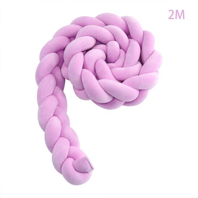 2M/3M เบาะรองนุ่มเด็กถักกันชน Knotted Plush ตกแต่งป้องกันเนอสเซอรี่ของขวัญหมอนสำหรับทารกแรกเกิด