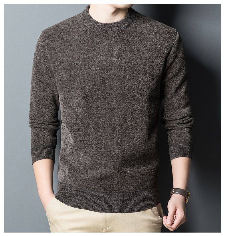 Men's Pullover Sweater Round Neck Thermal Thick Knitwear Casual_voghion.com