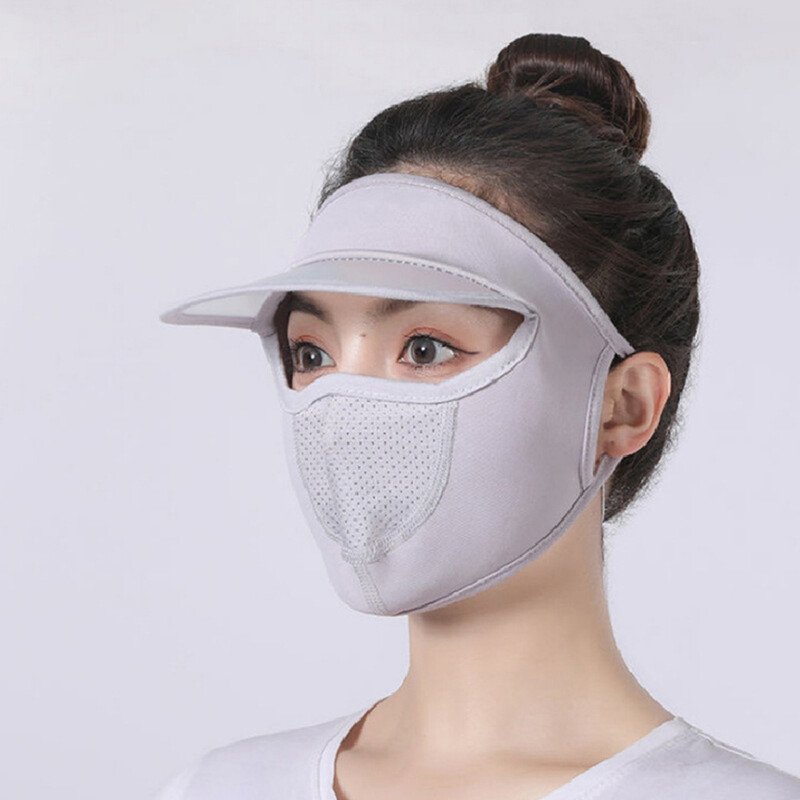 Eixiu phụ nữ vải visco thoáng khí mỏng kem chống nắng bảo vệ khỏi tia UV mặt nạ che cả mặt cổ dài