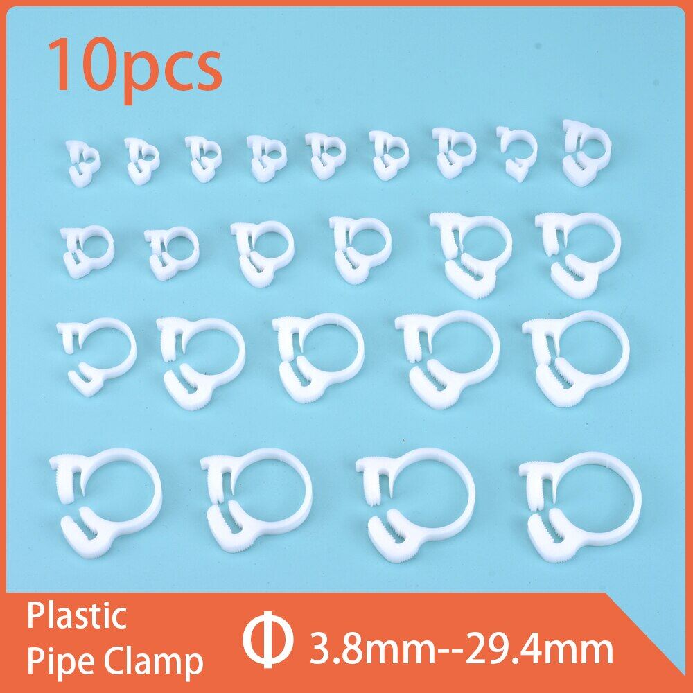 10/5 cái kẹp ống màu trắng 3.8 ~ 29.4mm dây nhựa ống nước kẹp chắc chắn mùa xuân chuột rút nhiên liệu ống khí phù hợp cố định công cụ