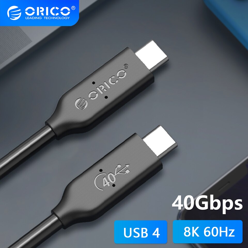 Cáp orico usb 4 được chứng nhận usb-if 100w sạc nhanh 40gbps truyền dữ liệu hd 8k @ 60hz video type c cho thunderbolt 3 macbook