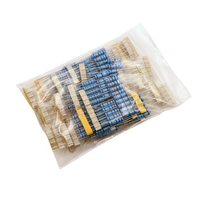 150pcs 2w 1% metal diaphragm resistor kit 1k ohm-820k ohm, 30 value component kit, 1k 10k 100k 1.5k 15k 150k 2k