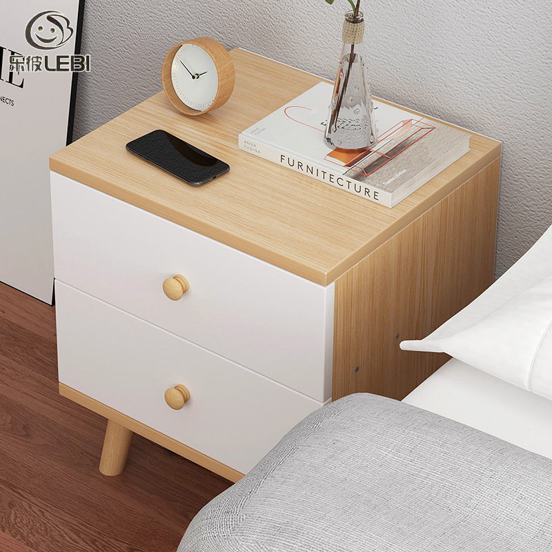 Lebi tủ đầu giường kiểu bắc âu tủ đầu giường phong cách sang trọng nhẹ đơn giản hiện đại tủ đựng đồ tủ nhỏ phòng ngủ tủ đựng đồ nhỏ hẹp