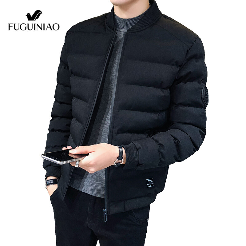 Fuguiniao/FGN ผู้ชายเสื้อแขนยาวสวมใส่ด้านนอก windproof ยืนปกหลายกระเป๋าเสื้ออบอุ่นจัดส่งฟรี