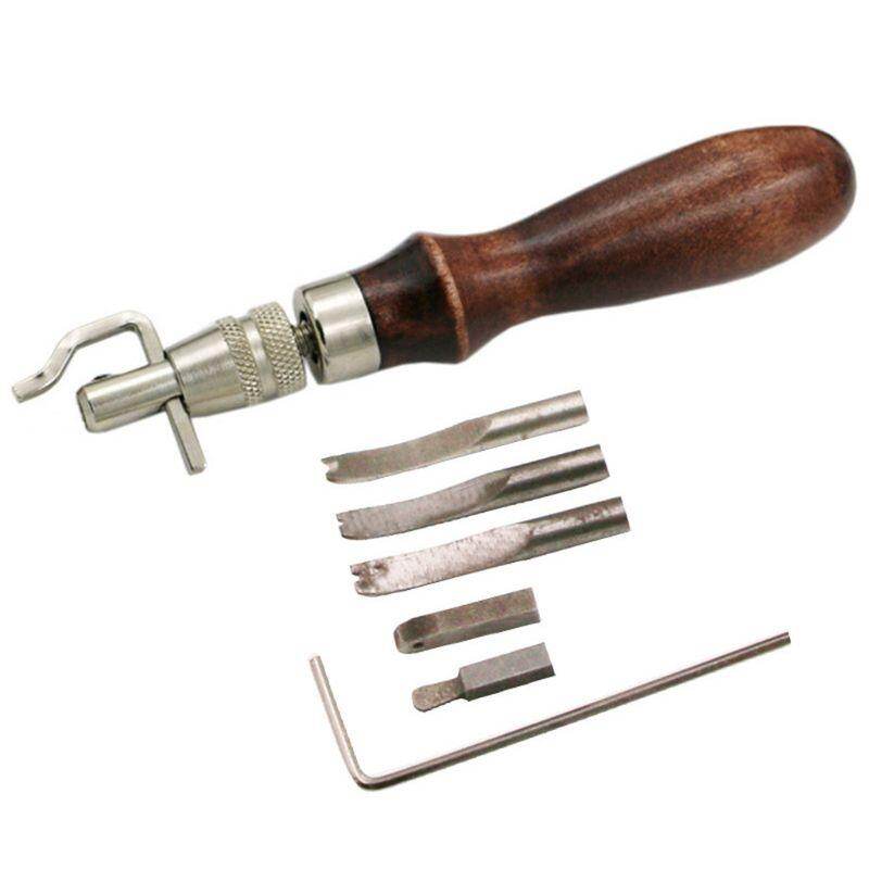 7 cái/bộ dụng cụ đục lỗ da bộ dụng cụ cắt tỉa viền thủ công tự làm có thể điều chỉnh phụ kiện gouge
