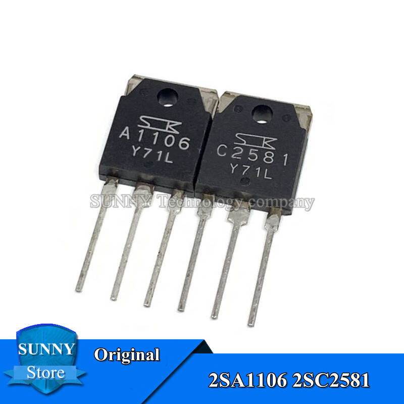 2 chiếc 1 cặp to-3p 2sa1106 2sc2581 chính hãng âm thanh khuếch đại công suất cặp ống bản gốc mới