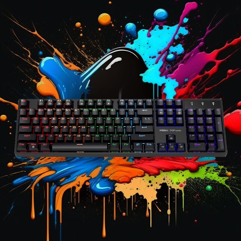Xiaomi miiiw k1040 bàn phím cơ chơi game có dây usb 104-key đèn nền đa-hệ thống gamer bàn phím văn phòng cho pc máy tính để bàn