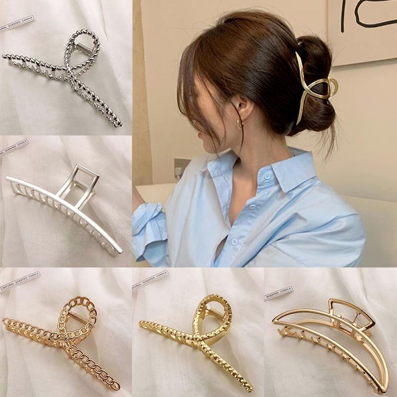 Kẹp tóc phong cách hàn quốc cho nữ kẹp kim loại hình học khoét lỗ đơn giản kẹp tóc nữ phụ kiện tóc thời trang