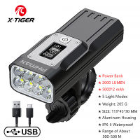 X-TIGER Đèn led chiếu sáng gắn xe đạp chống mưa 900 Lumens cổng sạc USB đèn pin xe đạp thể thao
