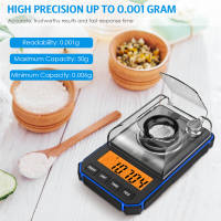 Brifit 0.001g-50g Digital Milligram Scale Portable Mini Precision Scale 0.001g Precise Graduation Professional Pocket Scale with 50g Calibration Weights Tweezers 6 Units/Tare/PCS/LCD Scale for Lab/Diamond/Medicine Etc
