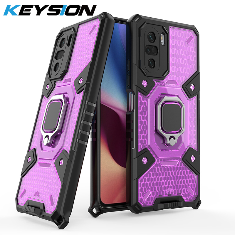 Ốp Chống Sốc KEYSION Dành Cho Xiaomi POCO F3 5G M3 Pro 5G M2 Giá Đỡ Nhẫn Trong Suốt Ốp Lưng Điện Thoại, Dành Cho POCO X3 NFC X3 Pro