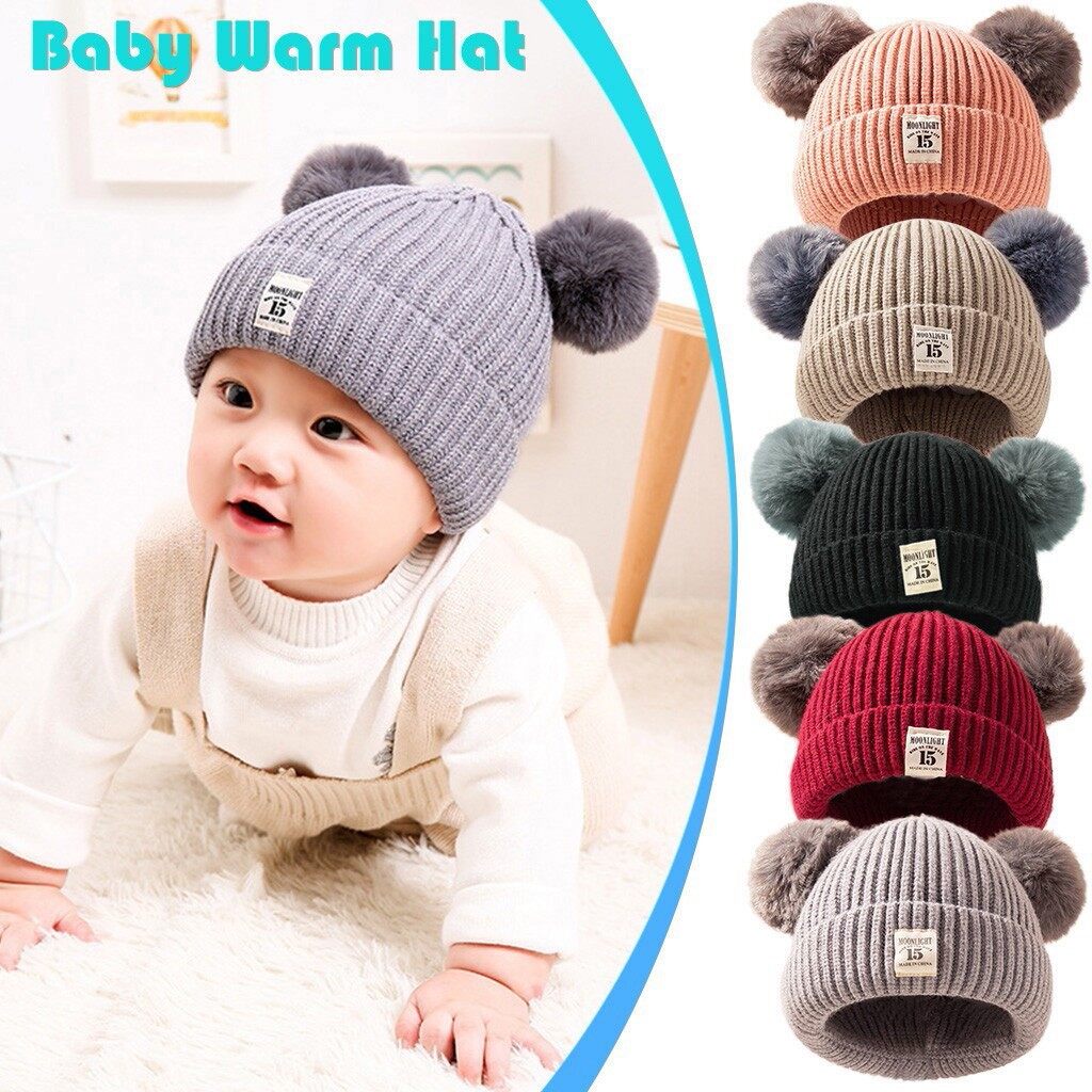 Ulyssesal Mũ đan con búp bê cho bé trai mùa đông cho bé gái mũ cho trẻ sơ