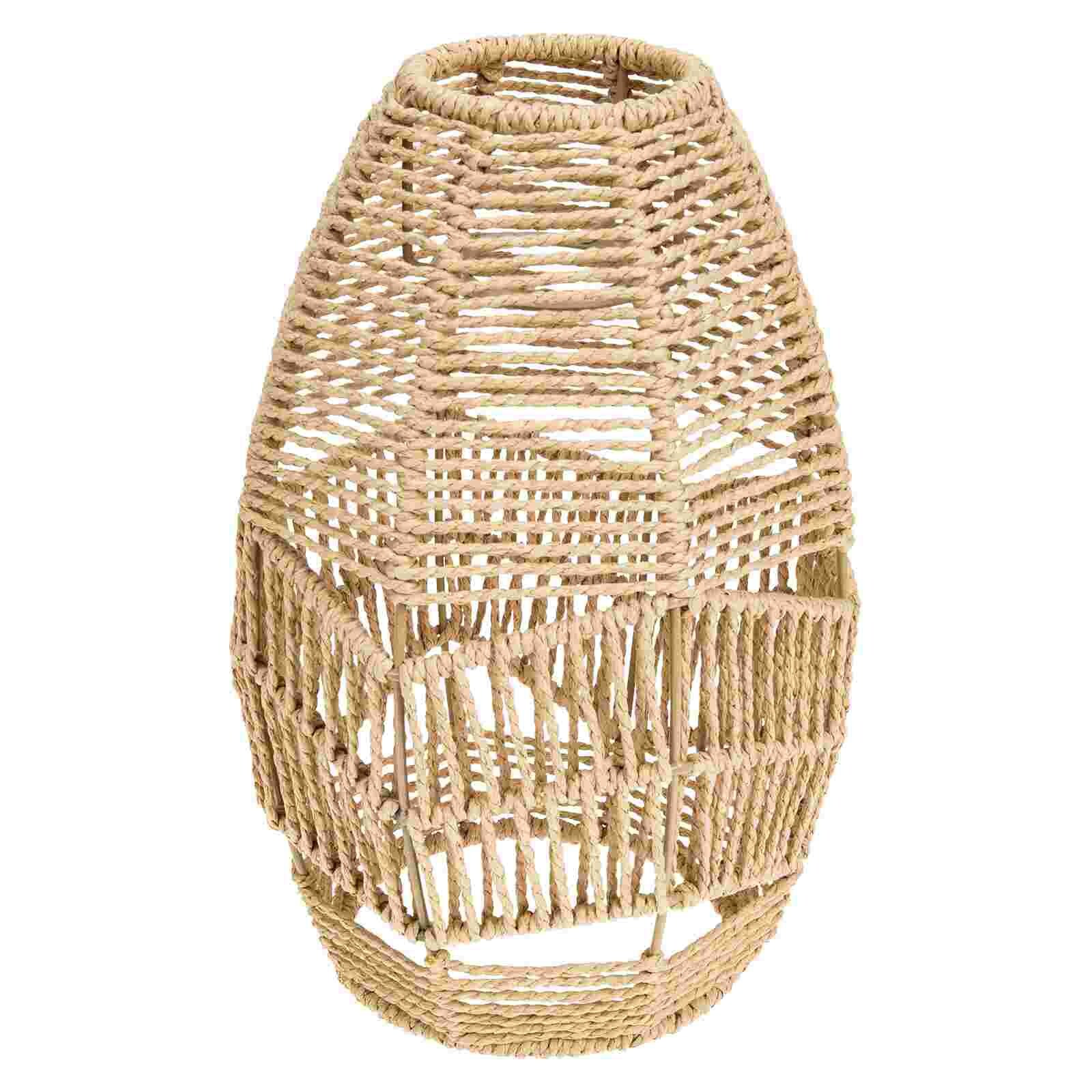 {hot} Lamp Shaderattan Cover Lampshade Woven Pendant Ceiling Shadeschandelier Wicker Hanging Small Lamps Table Rope Floor Bedrooms