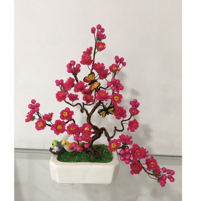 Chậu hoa pha lê- hoa mai cao 40-45cm