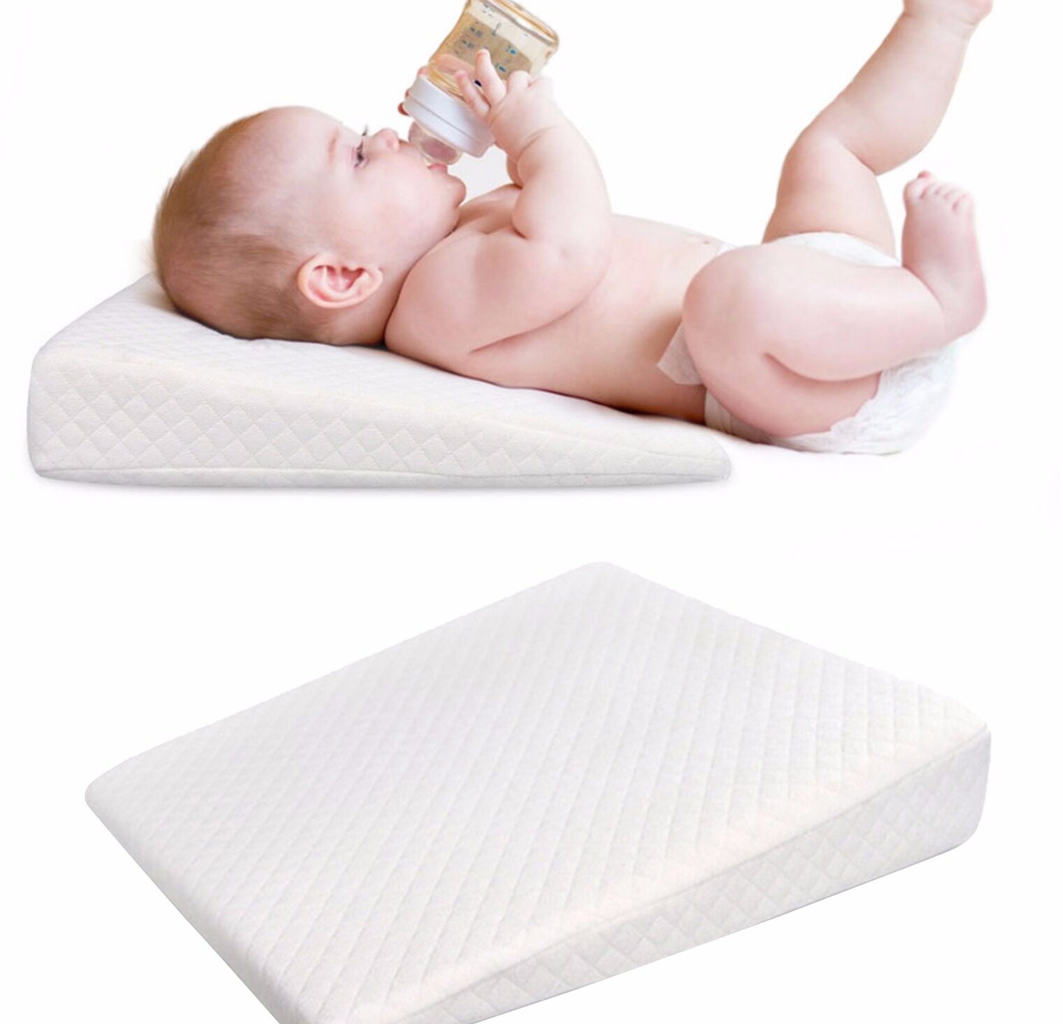 หมอนลิ่มเปลสำหรับทารกไหลย้อน | หมอนรองคอเอียง15องศา | เมมโมรีโฟมผ้าฝ้ายและผ้าคลุมกันน้ำ | หมอนลิ่มสำหรับเด็กวัยหัดเดินใต้ที่นอน | อุปกรณ์เสริมสำหรับเตียงนอนเด็กทารกและวิธีการนอนหลับที่ดีกว่า