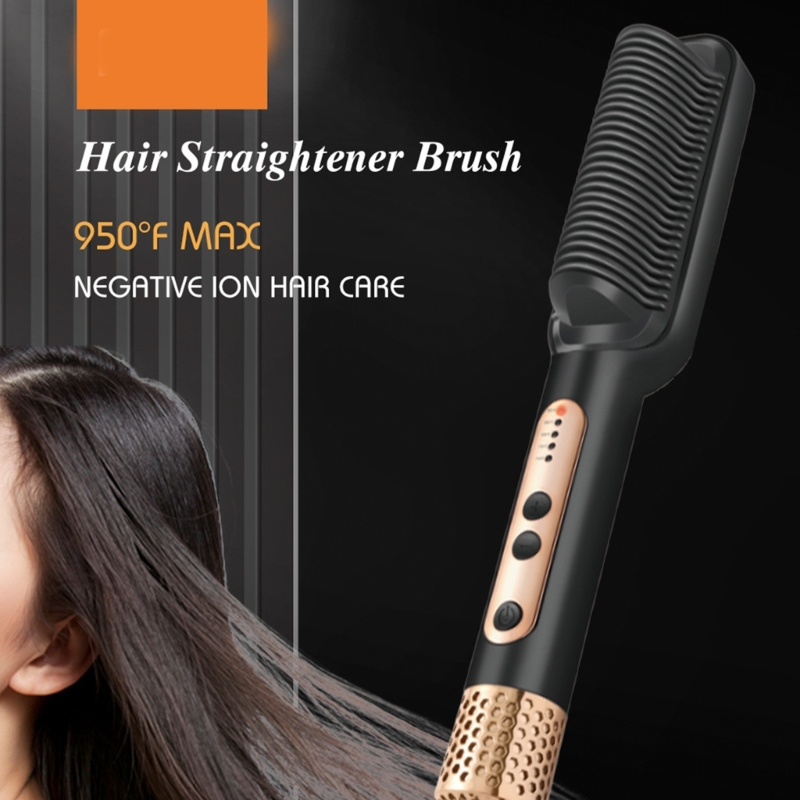 Bàn chải duỗi tóc ion âm Lược chải thẳng tóc với 5 cài đặt tạm thời nhanh chóng làm nóng & chống bỏng Lược