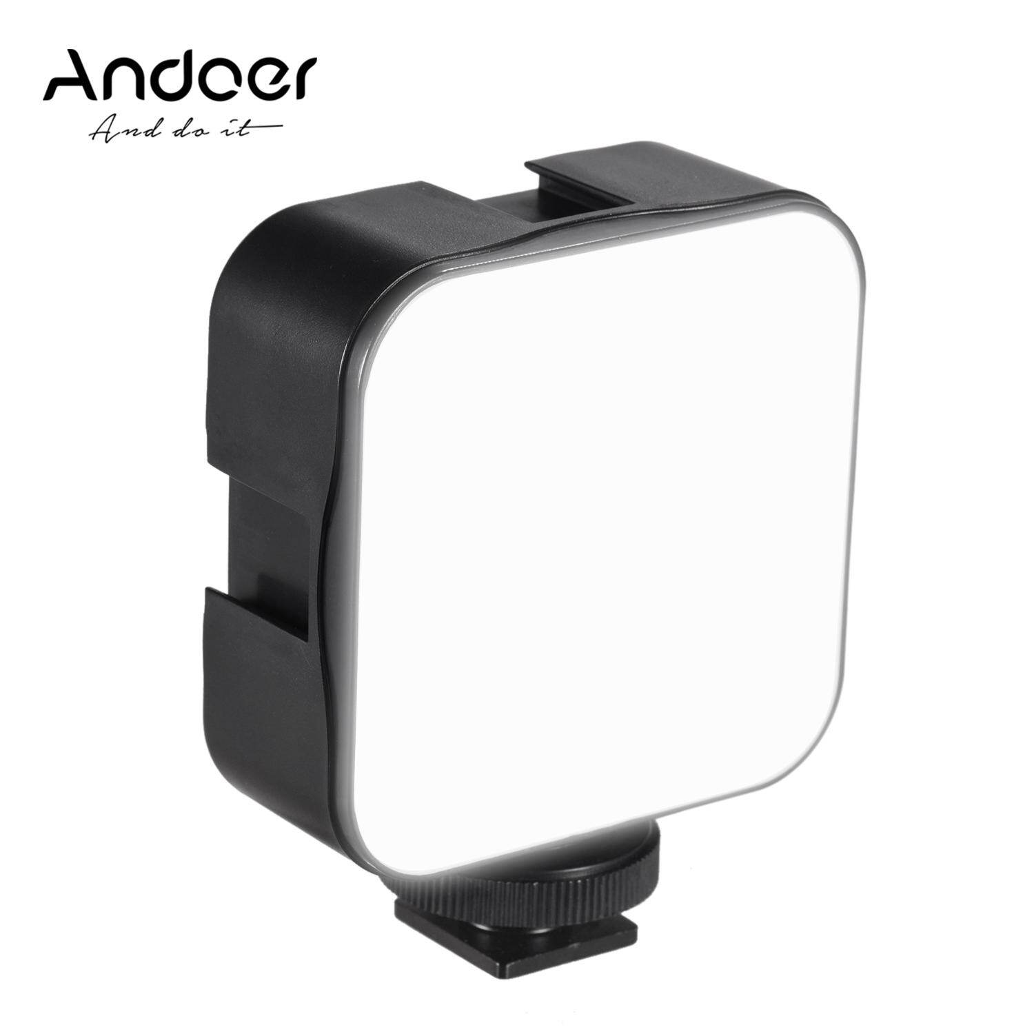 Andoer mini led video ánh sáng nhiếp ảnh fill-in đèn 6500k thay đổi độ sáng 5w với lạnh giày núi adapter cho canon nikon sony dslr máy ảnh