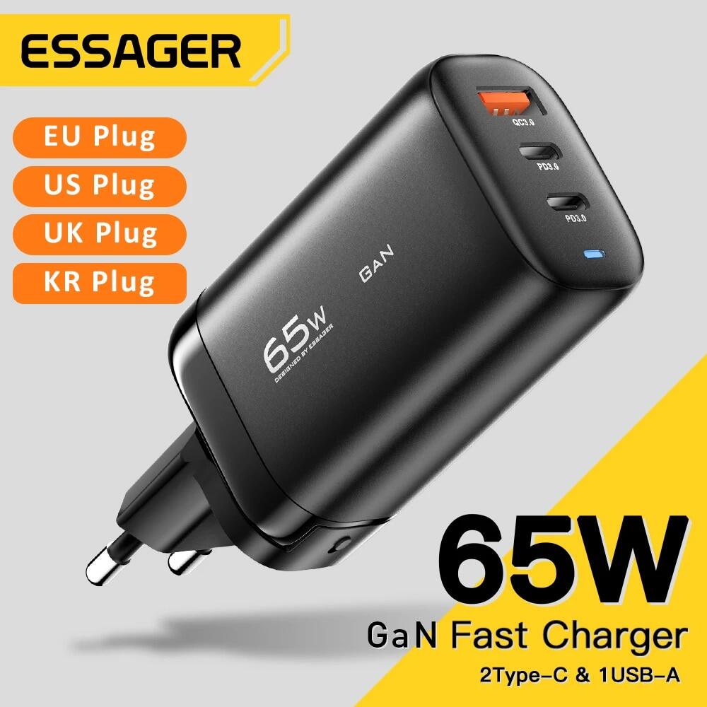 Essager 65W gan loại USB C sạc QC3.0 pd3.0 sạc cho Samsung nhanh PPS 45W điện thoại chagers