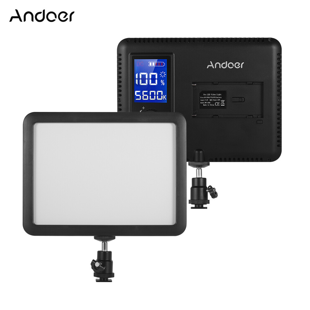 Andoer WY-160C Đèn LED Video Bảng Điều Khiển Đèn Bổ Sung Chụp Ảnh Nhiệt Độ Màu Điều Chỉnh Được 3300K-5600K Thay Đổi Độ Sáng Với Màn Hình LCD, Dành Cho Máy Quay Phim Canon Nikon Sony DSLR