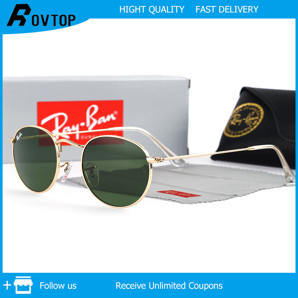 Rovtop Original Ray (2020) Kính Râm Phân Cực Kim Loại Tròn Bans UV400, Dành Cho Nam Và Nữ Thời Trang Cặp Đôi Thoải Mái