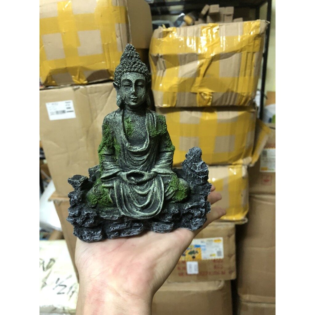 Tượng phật trang trí bể thủy sinh, bán cạn- layout tượng phật ngồi thiền trong bể cá