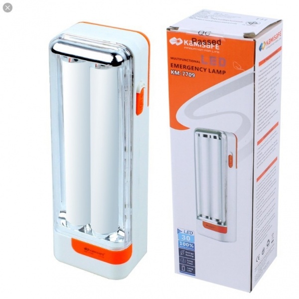 Kamisafe ไฟฉุกเฉินพกพา ชาร์จไฟได้ KM-7709 คละสี (ส้ม/เขียว) ราคา 179 บาท*ส่งฟรี