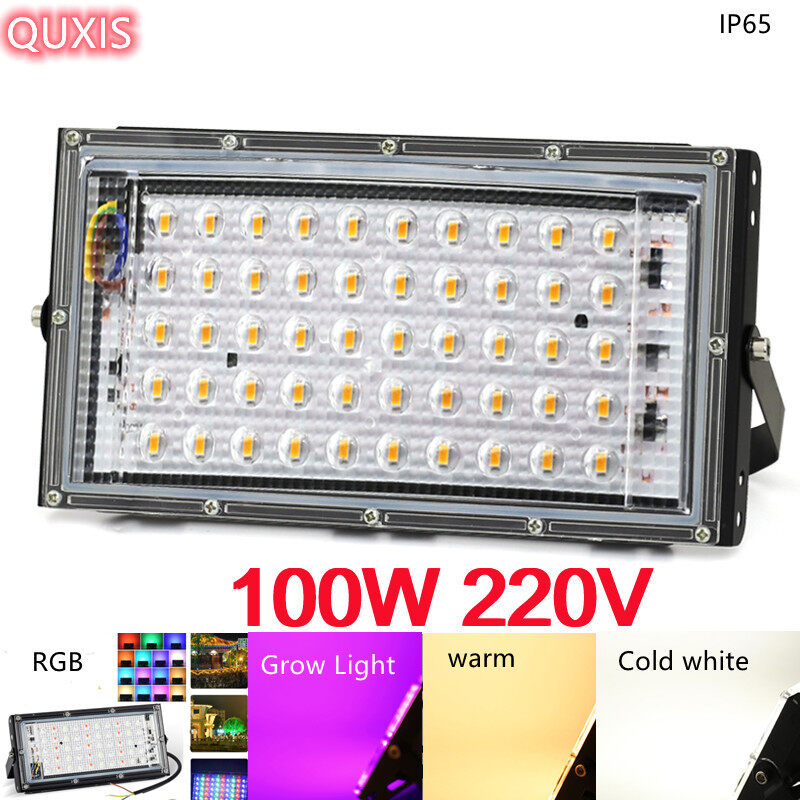 Đèn Pha Led 100W, Đèn LED Phản Quang Ngoài Trời IP65 Chống Nước AC 220V Đèn Chiếu Led Chiếu Đường Phố Đèn Đường