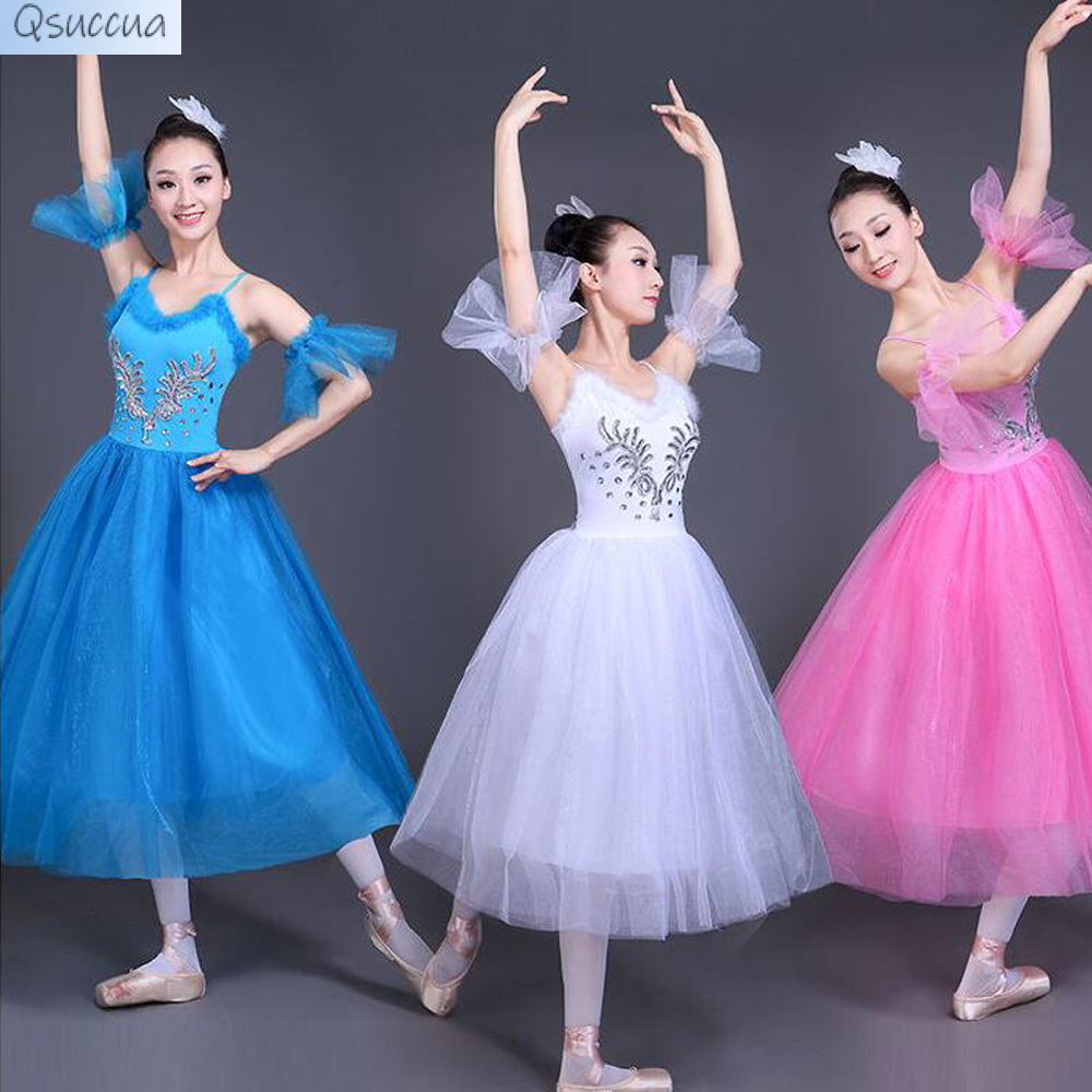 Trang phục múa ba lê hồ thiên nga trắng đồ mặc sân khấu bộ đồ lãng mạn cho người lớn váy múa ba lê cổ điển cho nữ váy ba-lê xòe quần áo tập nhảy