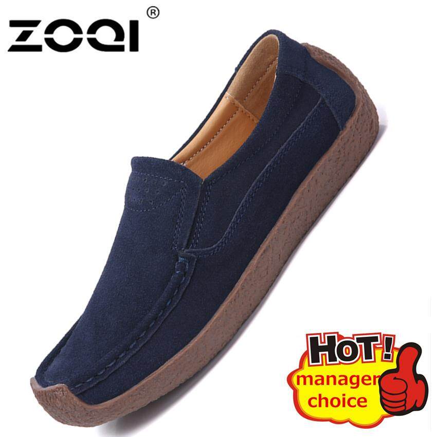 ZOQIรองเท้าโลฟเฟอร์แฟชั่นขนาดใหญ่,รองเท้านุ่มใส่สบายรองเท้าส้นเตี้ยระบายอากาศและทนทานเบาและกันกระแทก