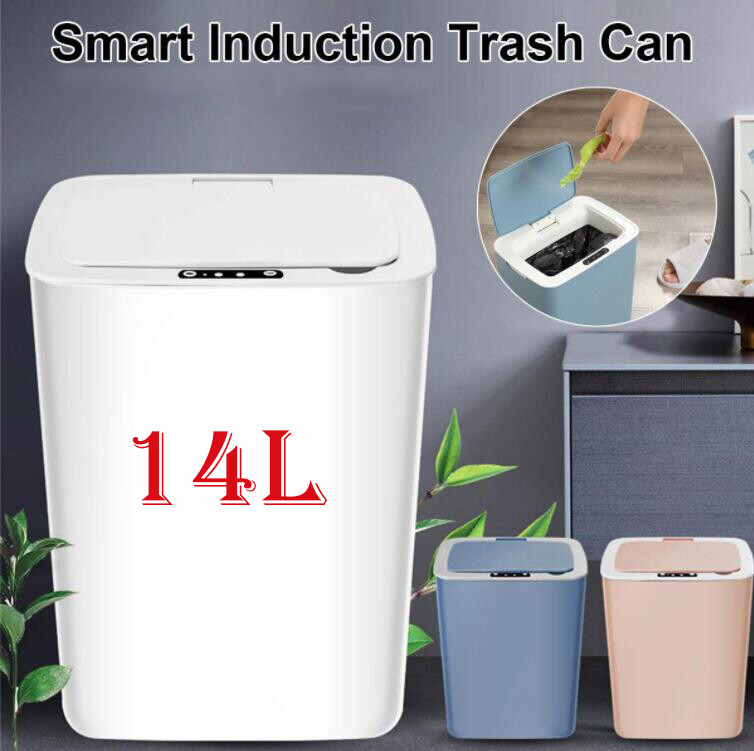 Thùng Rác Cảm Biến Thông Minh 14L Tự Động Điện Tử Thùng Rác Đường May Hẹp Chống Nước Cho Nhà Bếp Gia Đình Phòng Tắm Nhà Bếp Thân Thiện Với Môi Trường