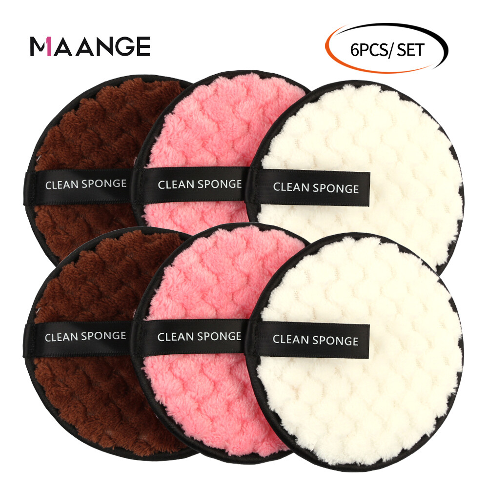 MAANGE 6 Miếng Vải Vi Sợi Tẩy Trang Mặt, Khăn Lau Mặt Bông Phồng, Làm Sạch Móng Nghệ Thuật Tái Sử Dụng Lau
