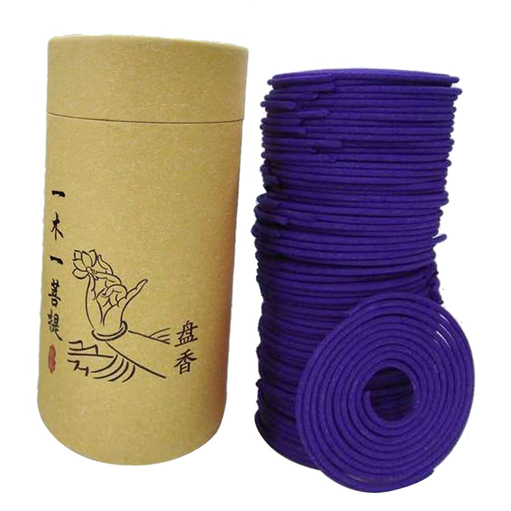 LazaraSport 120pcs/box Buddhist Incense Natural Spiral Coil Incense (6-7Hr) Indoors Aroma Fragrance