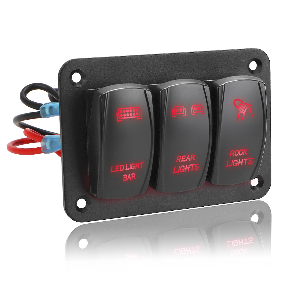Bảng điều khiển công tắc bật tắt đèn led 3 nút cho xe ô tô atv utv thuyền 12V 24V (Sản phẩm có nhiều phiên bản lựa chọn