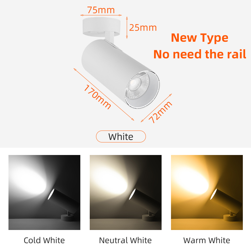[COD] CHENBEN Đèn Led Theo Dõi (Đèn Đơn) Đèn Chiếu Sáng COB 12W 20W 30W 40W Đèn Chiếu Sáng Đường Ray Đèn Chiếu Sáng Cố Định Cho Gia Đình