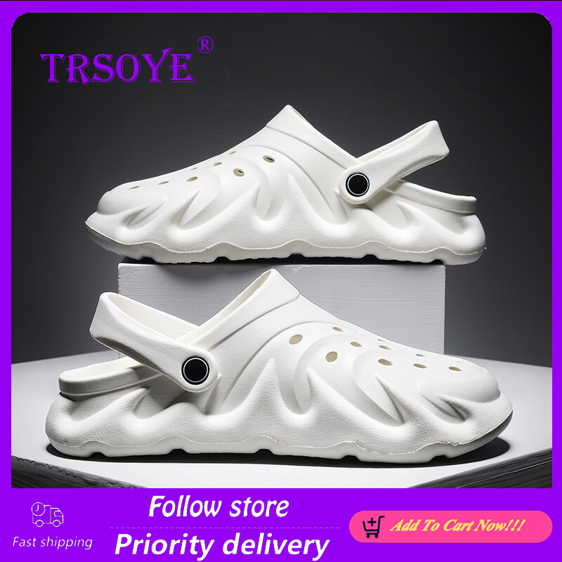 Trsoye thời trang của nam giới giày lỗ bãi biển dép giày dép giày dép xu hướng soft-đế non-trượt kích thước lớn 38-45
