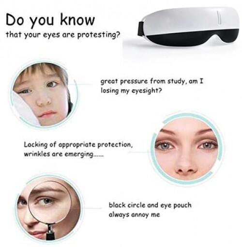 QQ Portable Rechargeable Eye Massager Electric Magnetic Eye Care Device Vibrating Eye Massager Eye Mask Vision Care Tool Efficient in Relieving Eyes Fatigue