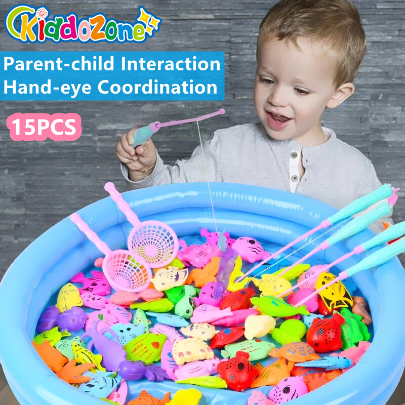Bộ Đồ Chơi Câu Cá Từ Tính KiddoZone Dành Cho Trẻ Em, Trò Chơi Câu Cá Đồ Chơi Ngoài Trời Móc Câu Cá Có Bể Bơi Bơm Hơi Quà Tặng Cho Bé Trai Và Bé Gái