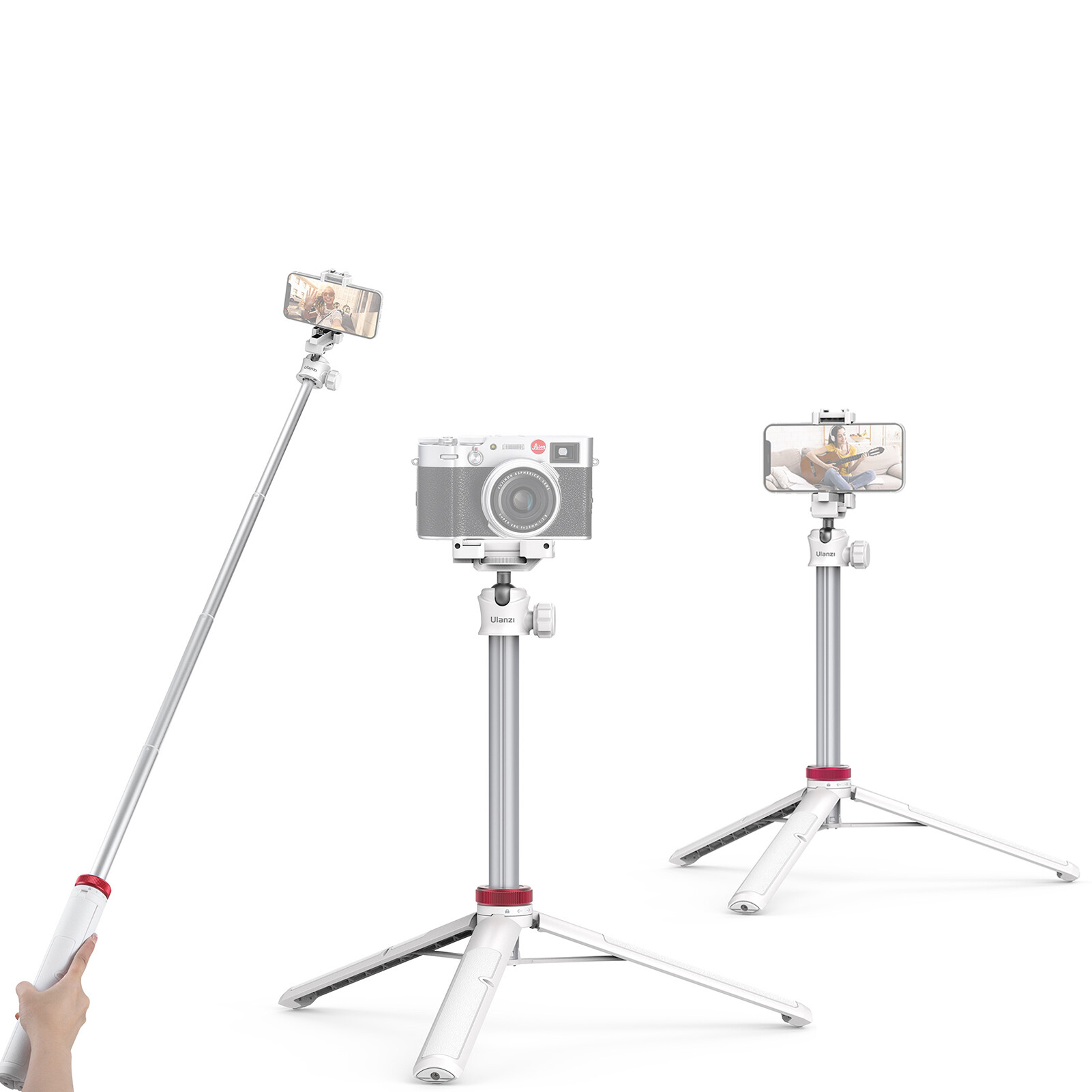 Ulanzi Giá Đỡ Ba Chân Mini Có Thể Mở Rộng Gậy Selfie Cầm Tay Linh Hoạt Với Đầu Bi Xoay 360 ° Kẹp Điện Thoại Tấm Tháo Nhanh Tối Đa Chịu Tải 1.5Kg Cho Máy Ảnh Điện Thoại Thông Minh Phát Trực Tiếp Vlog Chụp Ảnh Video