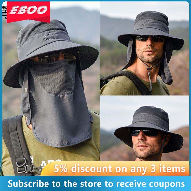 Eboo Unisex Mũ Lưỡi Trai Câu Cá Bảo Vệ Khỏi Ánh Sáng Mặt Trời Cap Thoáng Khí Và Bảo Vệ Chống Tia UV Mặt Cổ Bìa Thể Thao Ngoài Trời Chống Nắng Thể Thao Đi Bộ Cắm Trại Mũ Câu Cá Mũ Có Vành Rủ Xuống Rộng Vành Khóa