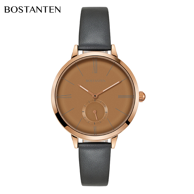Đồng hồ bostanten thường ngày, đồng hồ nữ da thạch anh siêu mỏng-3022k