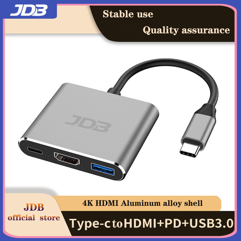 Đầu Chuyển Đổi JDB USB C Sang HDMI 4K (Tương Thích Với Thunderbolt 3) 3 Trong 1 Có Cổng USB 3.0 Và Cổng Sạc Nhanh Type-C PD 60W Dành Cho Macbook Pro 13 15 16 Inch Retina Air Pro /Air , Galaxy S20/S10/S9/Note9/8,Huawei Mate10/20/920/P30