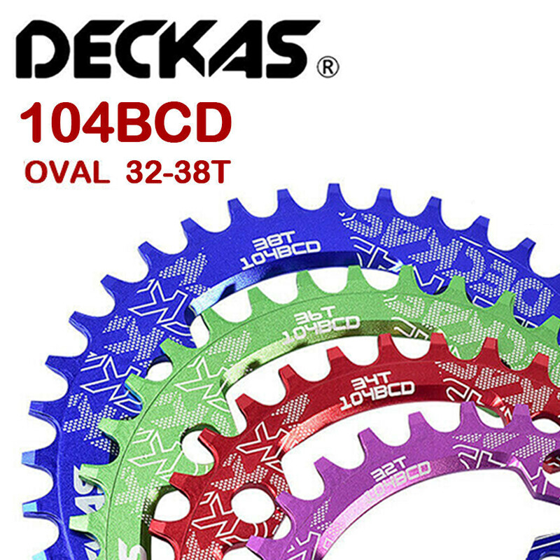 Deckas 104BCD Đĩa Xích Rộng Hẹp Hình Bầu Dục Đĩa Xích Xe Đạp Leo Núi Xe Đạp Leo Núi Bộ Trục Khuỷu 32T 34T 36T 38T Bộ Phận Đĩa Răng Đơn 104 BCD Cho Shimano M370 M410 M610 M615 M670 M780 Bộ Trục Khuỷu