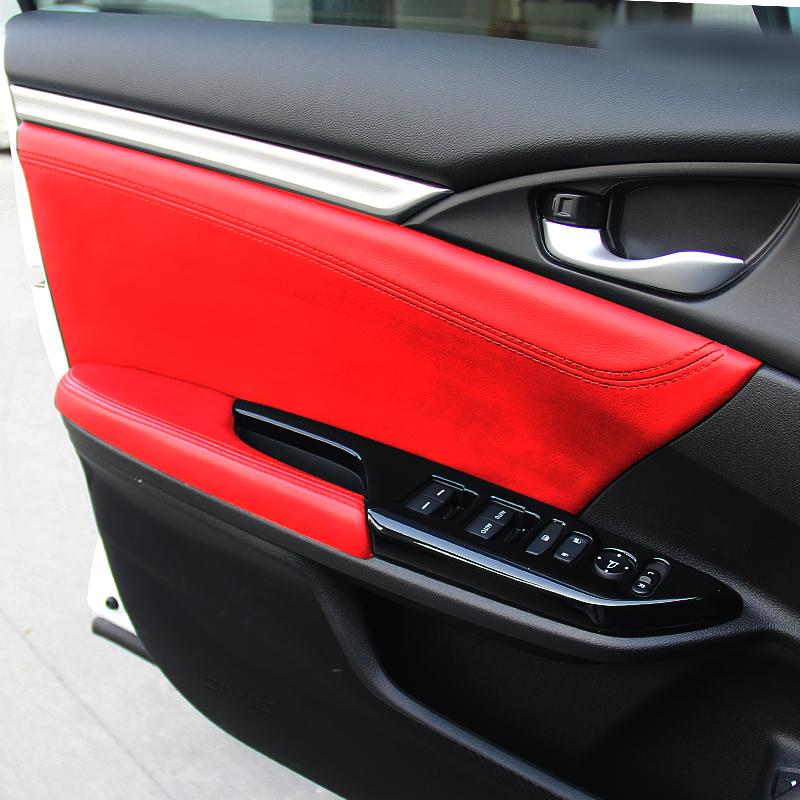 For 2016-20 Honda Civic Interior Door Armrest Panel Trim Cover Carbon Fiber Look For 2016-20 Honda Civic Interior Door Armrest Panel Trim Cover Carbon Fiber Look