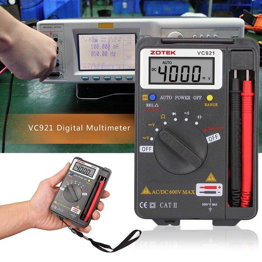 Đồng hồ vạn năng tự động kỹ thuật số cầm tay mini đếm màu vc921 4000, đồng hồ vạn năng bỏ túi, ampe kế dc/ac, vôn kế