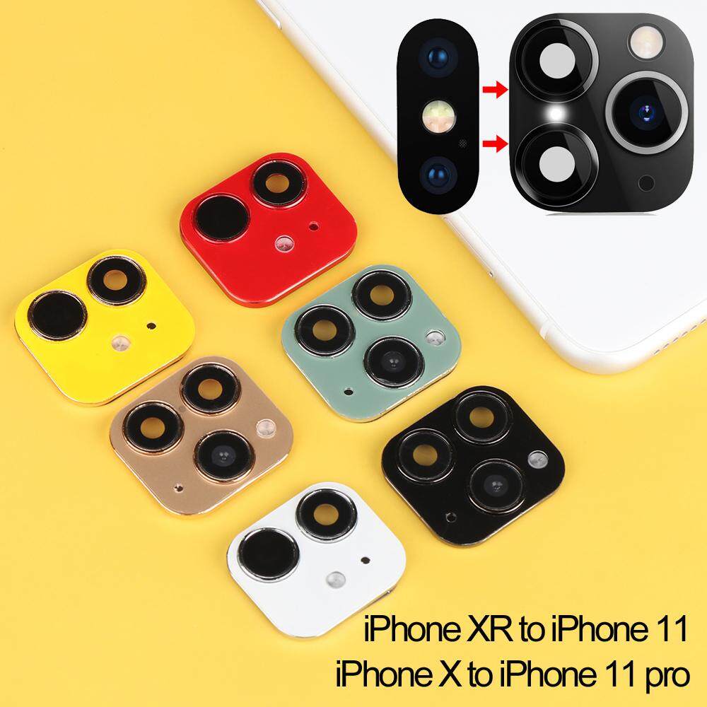 Luchy ตัวป้องกันสติ๊กเกอร์เลนส์กล้องถ่ายรูปปลอมสำหรับ iPhone XR X เปลี่ยนเป็น iPhone 11 Pro Max