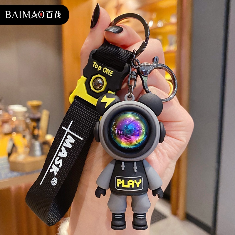 Móc Chìa Khóa Play The Bear Móc Chìa Khóa Xe Hơi Lightning Boys Móc Chìa Khóa Cặp Đôi Mặt Dây Chuyền Túi Xách Nữ Nổi Tiếng Trên Mạng Fashion Accessories-Phone Charms