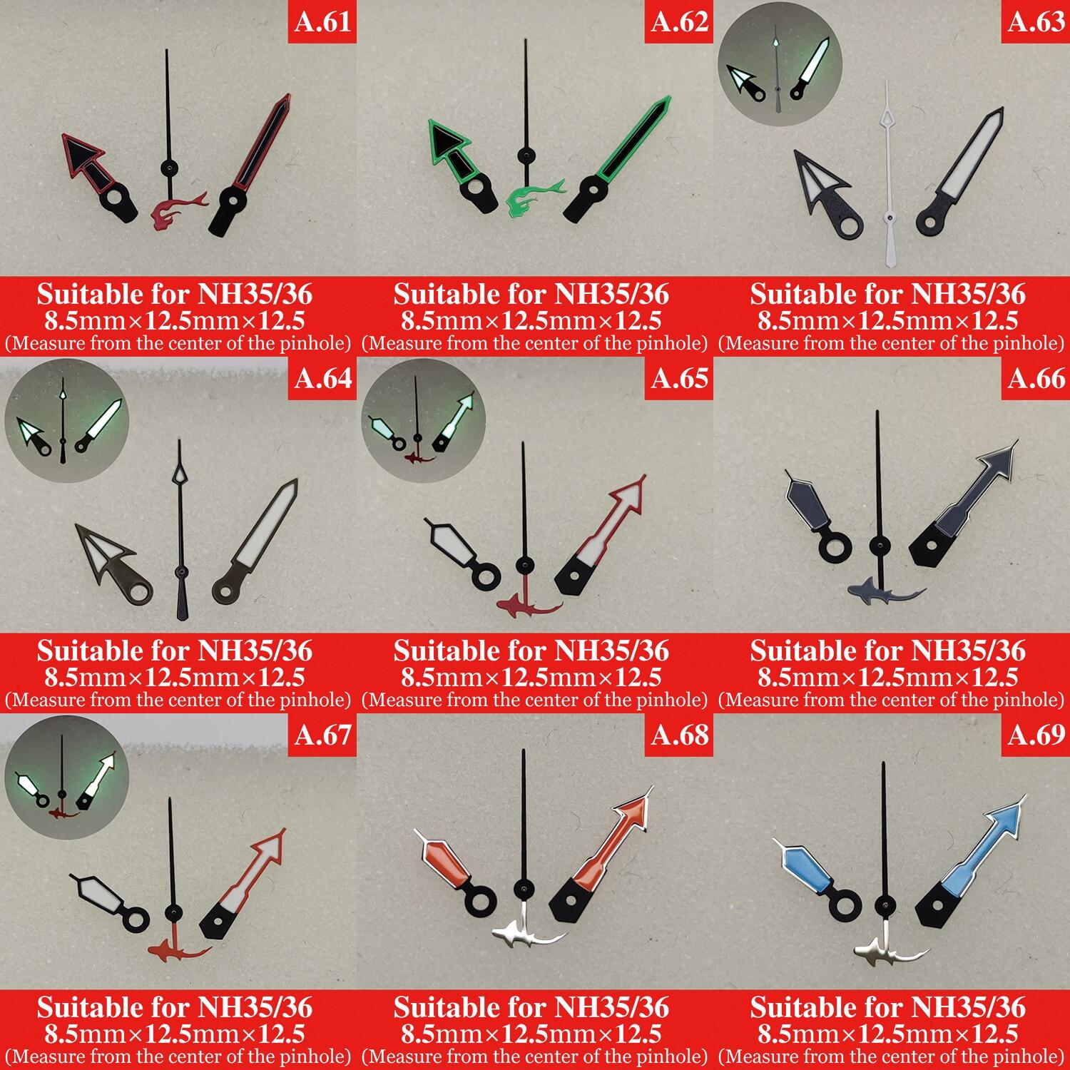 Watch Hands Fit NH35 NH36 Pointer Green Super Luminous Suitable For SEIK O Watch Parts Replacement Essories