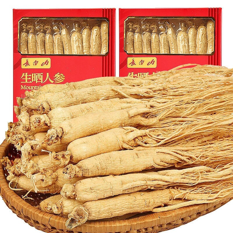 Nhân sâm trắng nhân sâm khô nguyên chất hộp quà tặng nhân sâm núi trường bạch